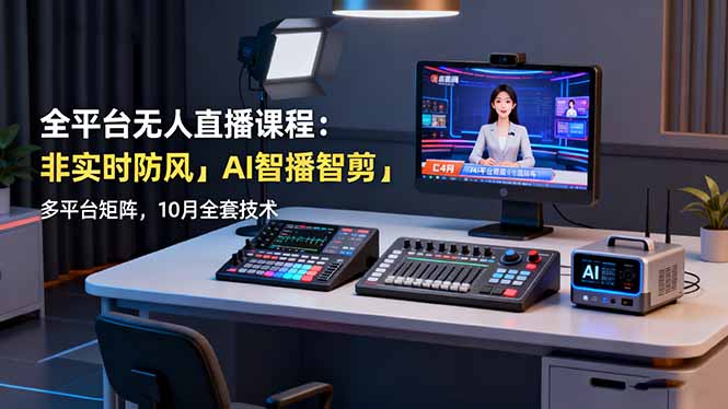 (16279期)全平台无人直播课程:非实时防风+AI智播智剪+多平台矩阵,10月全套技术插图 (16279期)全平台无人直播课程:非实时防风+AI智播智剪+多平台矩阵,10月全套技术插图