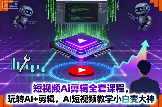 短视频Ai剪辑全套课程,玩转AI+剪辑,AI短视频教学小白变大神插图 短视频Ai剪辑全套课程,玩转AI+剪辑,AI短视频教学小白变大神插图