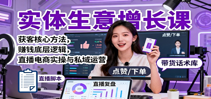 实体生意增长课：获客核心方法，赚钱底层逻辑，直播电商实操与私域运营插图