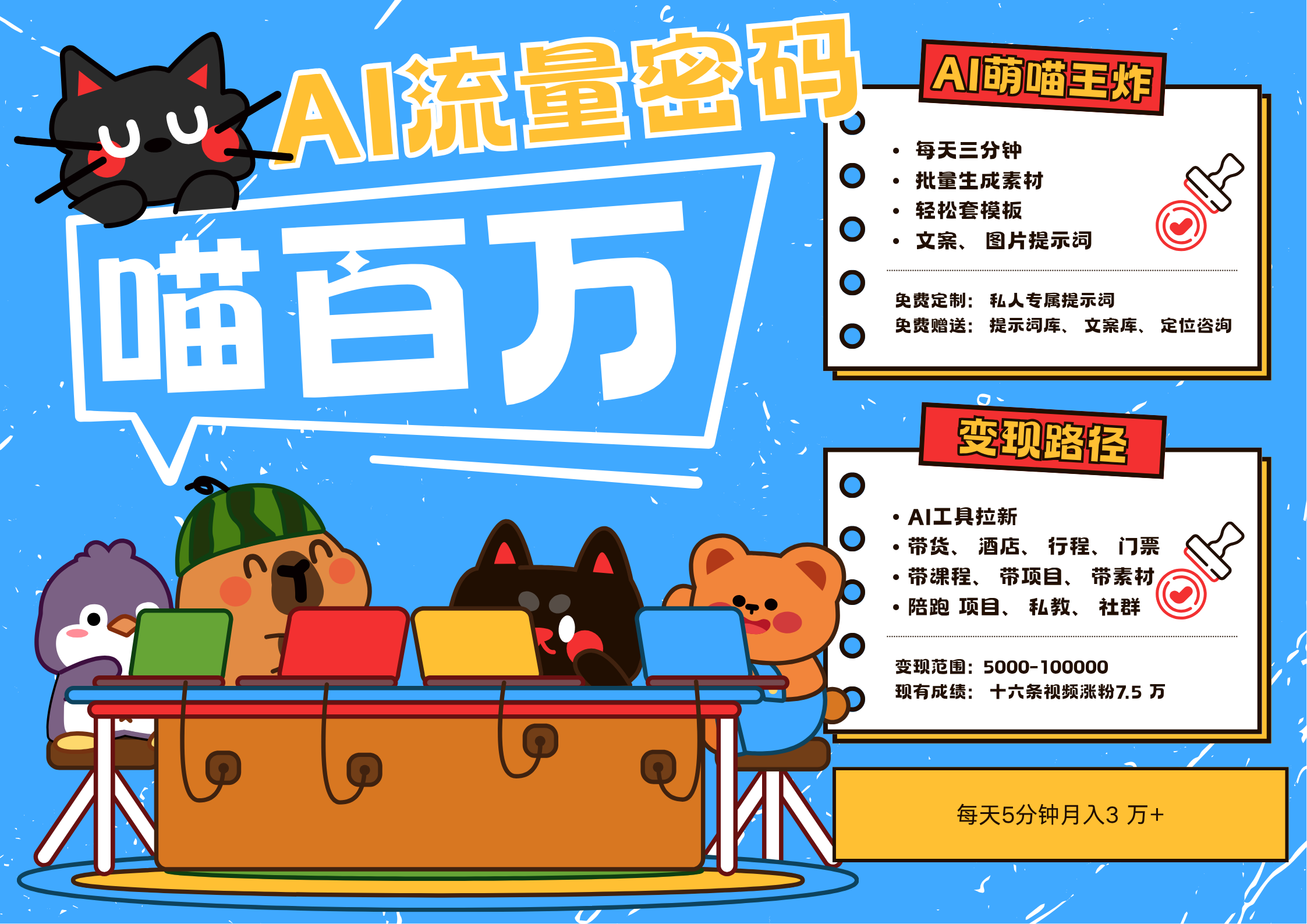 AI+宠物+旅行2025最火流量密码 轻松用AI宠物做文旅账号 可带货，带酒店，可以带行程，旅行社 小白三分钟学会 N种变现渠道 月入五位数  管道收益插图