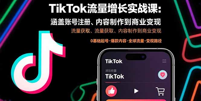 （15791期）TikTok流量增长实战课：涵盖账号注册、流量获取、内容制作到商业变现插图
