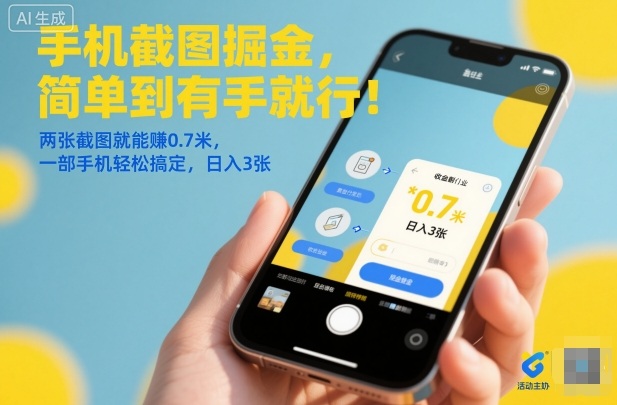 手机截图掘金，简单到有手就行！两张截图就能賺0.7米，一部手机轻松搞定，日入3张【揭秘】插图