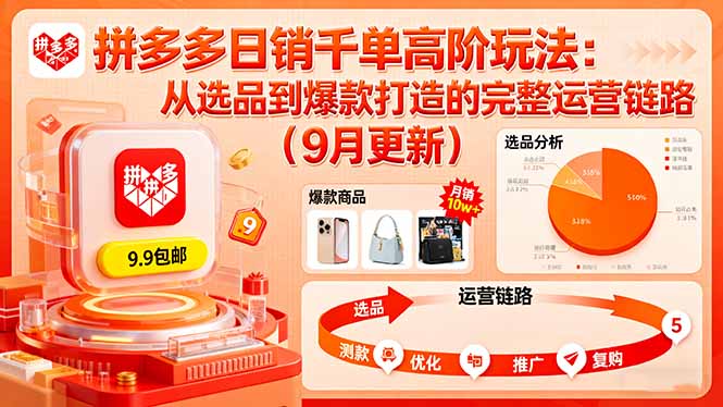 (16100期)拼多多日销千单高阶玩法:从选品到爆款打造的完整运营链路(9月更新)插图 (16100期)拼多多日销千单高阶玩法:从选品到爆款打造的完整运营链路(9月更新)插图