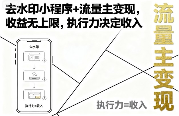 去水印小程序+流量主变现,收益无上限,执行力决定收入插图 去水印小程序+流量主变现,收益无上限,执行力决定收入插图