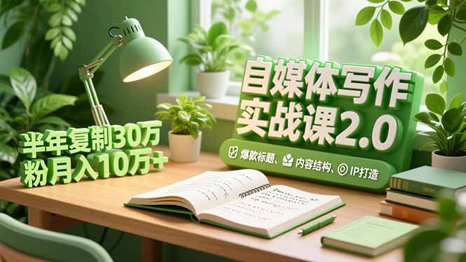 （16734期）自媒体写作实战课2.0，爆款标题、内容结构、IP打造，半年复制30万粉月入10万+插图