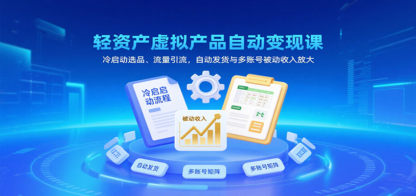 轻资产虚拟产品自动变现课,冷启动选品、流量引流,自动发货与多账号被动收入放大插图 轻资产虚拟产品自动变现课,冷启动选品、流量引流,自动发货与多账号被动收入放大插图