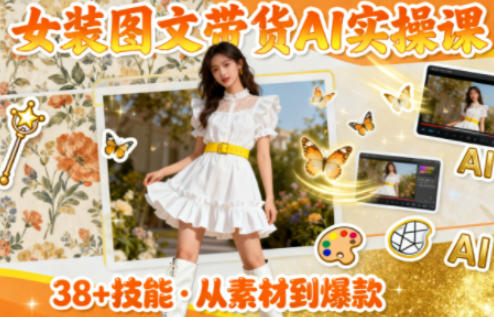 女装图文带货的AI实操课,覆盖38个实用技能,快速提升素材制作效率插图 女装图文带货的AI实操课,覆盖38个实用技能,快速提升素材制作效率插图