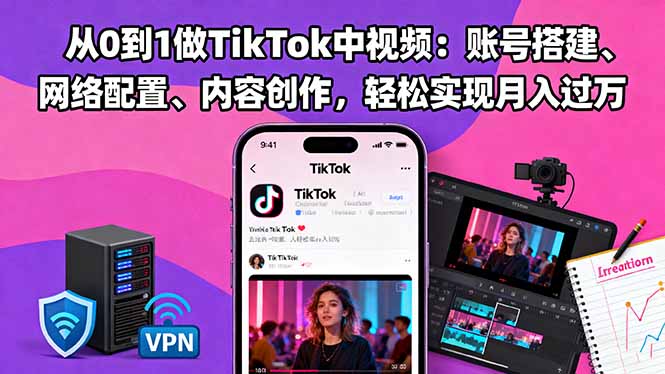 (16461期)从0到1做TikTok中视频:账号搭建、网络配置、内容创作,轻松实现月入过万插图 (16461期)从0到1做TikTok中视频:账号搭建、网络配置、内容创作,轻松实现月入过万插图