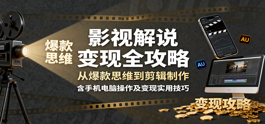 影视解说变现全攻略:从爆款思维到剪辑制作,含手机电脑操作及变现实用技巧插图 影视解说变现全攻略:从爆款思维到剪辑制作,含手机电脑操作及变现实用技巧插图