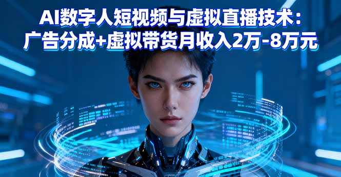 (16148期)AI数字人短视频与虚拟直播技术:广告分成+虚拟带货月收入2万-8万元插图 (16148期)AI数字人短视频与虚拟直播技术:广告分成+虚拟带货月收入2万-8万元插图