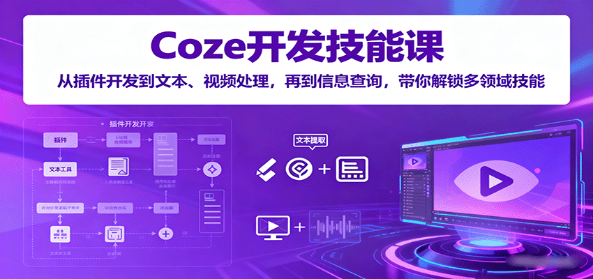 Coze开发技能课:从插件开发到文本、视频处理,再到信息查询,带你解锁多领域技能插图 Coze开发技能课:从插件开发到文本、视频处理,再到信息查询,带你解锁多领域技能插图