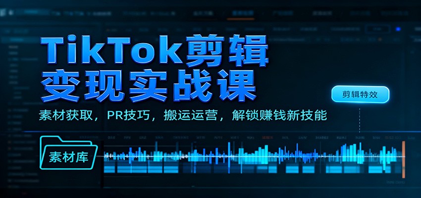 TikTok剪辑变现实战课:素材获取,PR技巧,搬运运营,解锁赚钱新技能插图 TikTok剪辑变现实战课:素材获取,PR技巧,搬运运营,解锁赚钱新技能插图