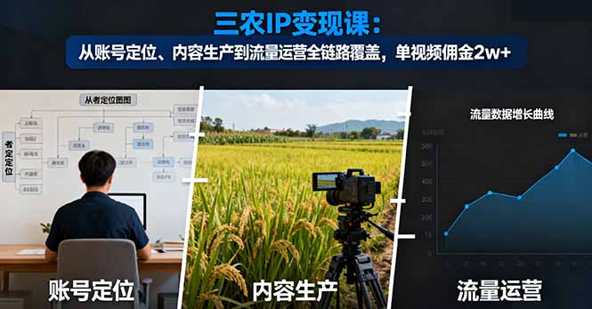 (16229期)三农IP变现课:从账号定位、内容生产到流量运营全链路覆盖,单视频佣金2w+插图 (16229期)三农IP变现课:从账号定位、内容生产到流量运营全链路覆盖,单视频佣金2w+插图