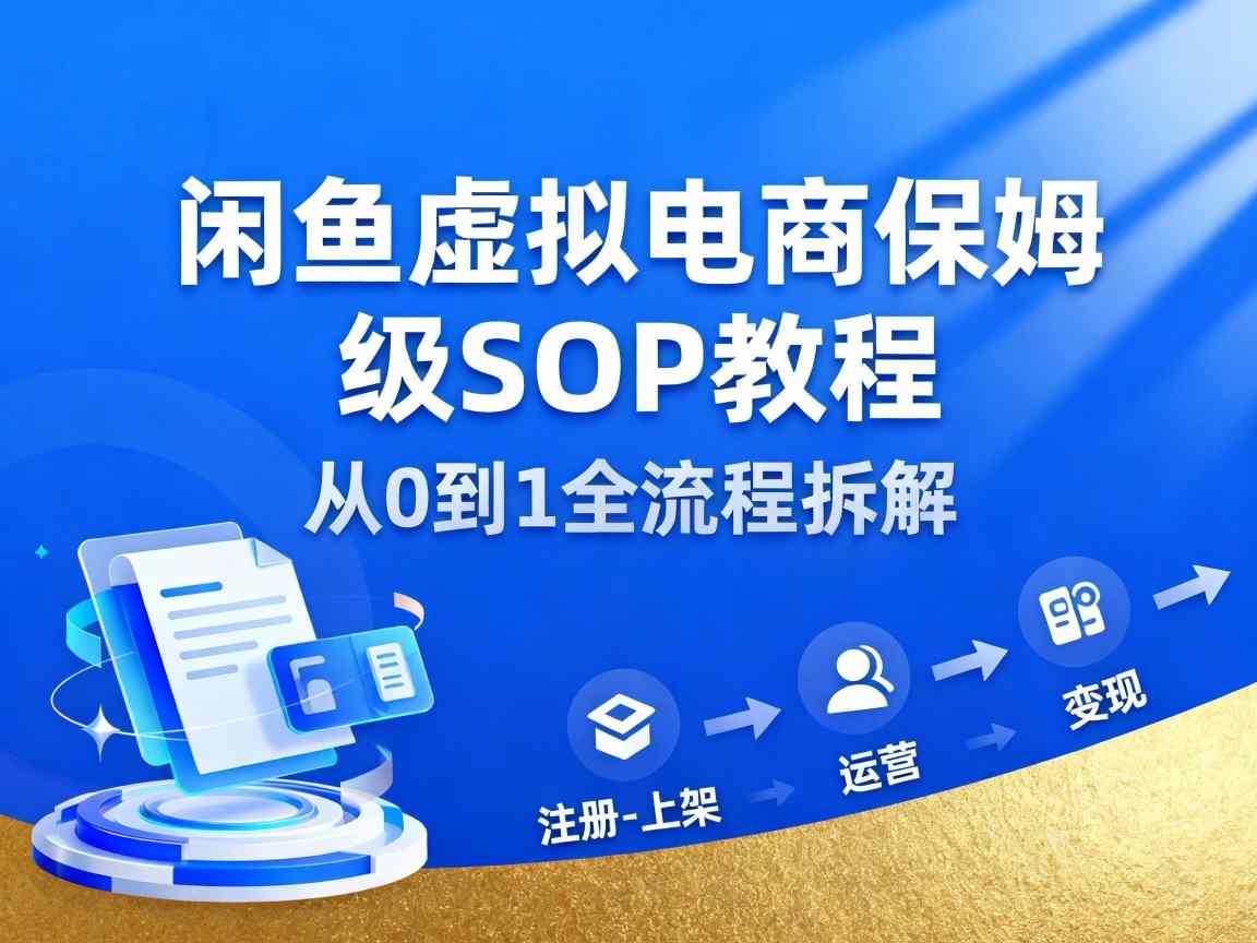 闲鱼虚拟电商，月入轻松过1W，保姆级SOP教程插图