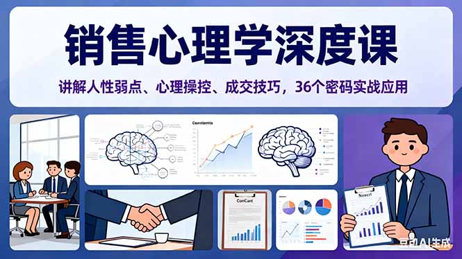 (16456期)销售心理学深度课,讲解人性弱点、心理操控、成交技巧,36个密码实战应用插图 (16456期)销售心理学深度课,讲解人性弱点、心理操控、成交技巧,36个密码实战应用插图