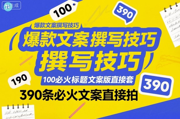 爆款文案撰写技巧，100个必火标题文案模版直接套，390条必火文案直接拍插图