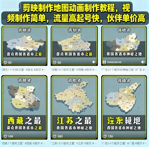 剪映制作地图动画制作教程,视频制作简单,流量高起号快,伙伴单价高插图 剪映制作地图动画制作教程,视频制作简单,流量高起号快,伙伴单价高插图