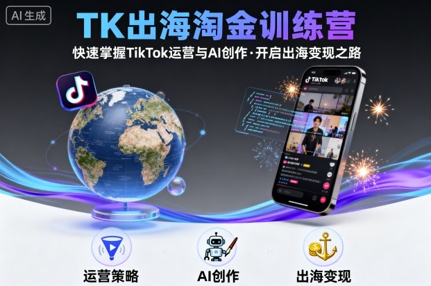 TK出海淘金训练营,助你快速掌握TikTok运营与AI创作,开启出海变现之路插图 TK出海淘金训练营,助你快速掌握TikTok运营与AI创作,开启出海变现之路插图
