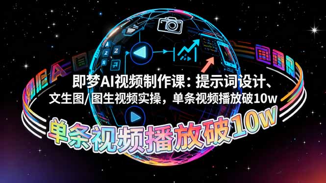 (16417期)即梦AI视频制作课:提示词设计、文生图/图生视频实操,单条视频播放破10w插图 (16417期)即梦AI视频制作课:提示词设计、文生图/图生视频实操,单条视频播放破10w插图