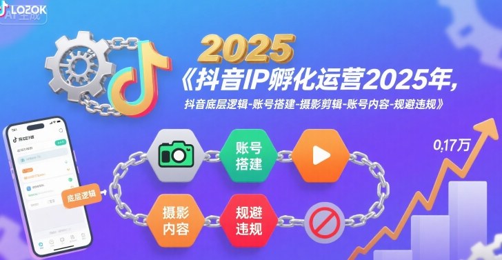 抖音IP孵化运营2025年，抖音底层逻辑-账号搭建-摄影剪辑-账号内容-规避违规插图