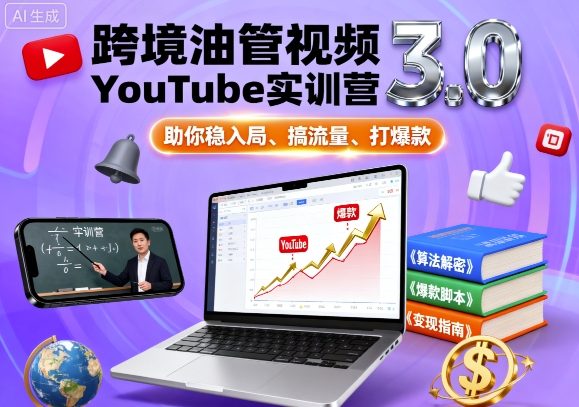 跨境油管视频YouTube实训营3.0,助你稳入局、搞流量、打爆款插图 跨境油管视频YouTube实训营3.0,助你稳入局、搞流量、打爆款插图