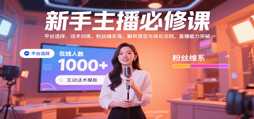 新手主播必修课：平台选择、话术训练、粉丝维系等，解析禁忌与成长法则，突破直播能力插图
