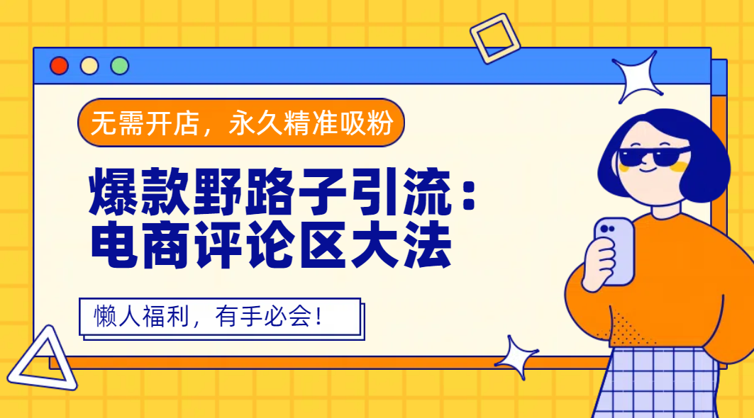 爆款野路子引流：电商评论区大法，无需开店，永久精准吸粉，懒人福利，有手必会！插图