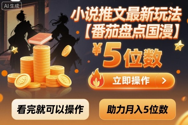 小说推文最新玩法，助力月入5位数【番茄盘点国漫】玩法，看完就可以操作插图