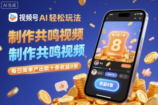 视频号AI轻松玩法，制作共鸣视频，每日简单产出数十条收益8张插图