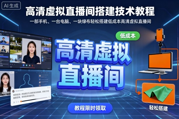 高清虚拟直播间搭建技术教程,一部手机、一台电脑、一块绿布轻松搭建低成本高清虚拟直播间插图 高清虚拟直播间搭建技术教程,一部手机、一台电脑、一块绿布轻松搭建低成本高清虚拟直播间插图