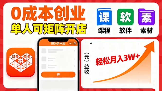 (16047期)拼多多虚拟电商,0成本,单人可矩阵开店,轻松月入3W+插图 (16047期)拼多多虚拟电商,0成本,单人可矩阵开店,轻松月入3W+插图