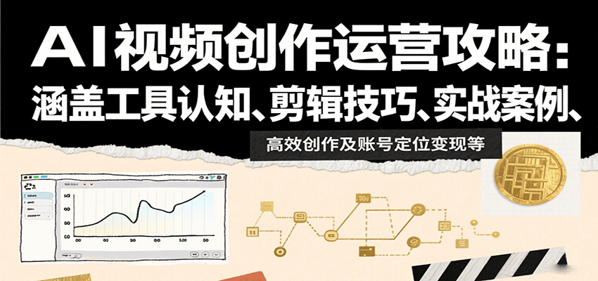 AI视频创作运营攻略:涵盖工具认知、剪辑技巧、实战案例、高效创作及账号定位变现等插图 AI视频创作运营攻略:涵盖工具认知、剪辑技巧、实战案例、高效创作及账号定位变现等插图