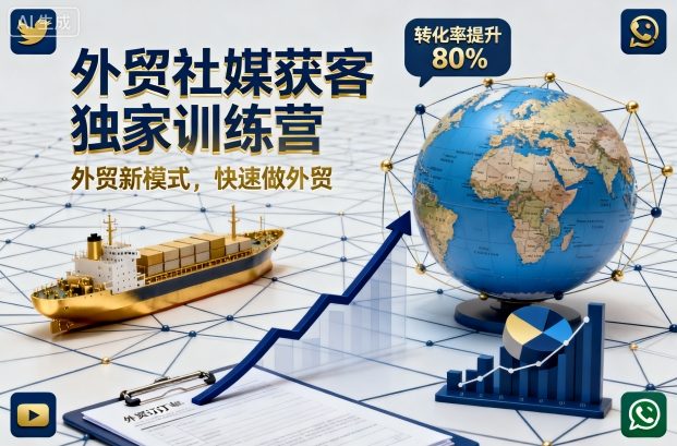 外贸社媒获客独家训练营，外贸新模式，快速做外贸插图