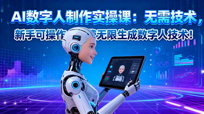 （16376期）AI数字人制作实操课：无需技术，新手可操作，免费无限生成数字人技术！插图