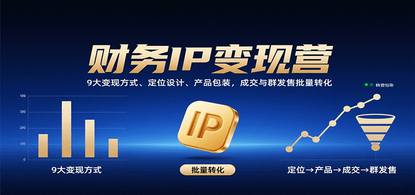 财务IP变现营:9大变现方式、定位设计、产品包装,成交与群发售批量转化插图 财务IP变现营:9大变现方式、定位设计、产品包装,成交与群发售批量转化插图