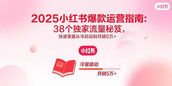 (15946期)2025小红书爆款运营指南:38个独家流量秘笈,快速掌握从冷启动到月销5万+插图 (15946期)2025小红书爆款运营指南:38个独家流量秘笈,快速掌握从冷启动到月销5万+插图