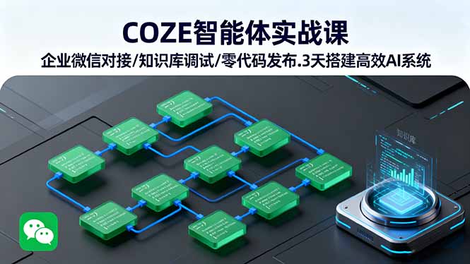 (16033期)COZE智能体实战课 企业微信对接/知识库调试/零代码发布.3天搭建高效AI系统插图 (16033期)COZE智能体实战课 企业微信对接/知识库调试/零代码发布.3天搭建高效AI系统插图
