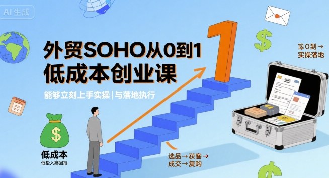 外贸SOHO从0到1低成本创业课,能够立刻上手实操与落地执行插图 外贸SOHO从0到1低成本创业课,能够立刻上手实操与落地执行插图