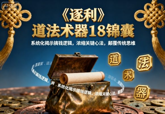 《逐利》道法术器18锦囊,系统化揭示搞钱逻辑,浓缩关键心法,颠覆传统思维插图 《逐利》道法术器18锦囊,系统化揭示搞钱逻辑,浓缩关键心法,颠覆传统思维插图