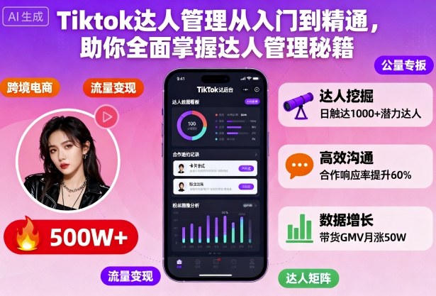 Tiktok达人管理从入门到精通,助你全面掌握达人管理秘籍插图 Tiktok达人管理从入门到精通,助你全面掌握达人管理秘籍插图