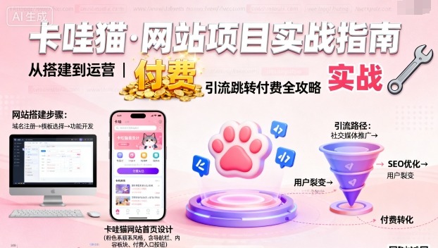 卡哇猫·网站项目,网站搭建与运营以及引流跳转付费插图 卡哇猫·网站项目,网站搭建与运营以及引流跳转付费插图