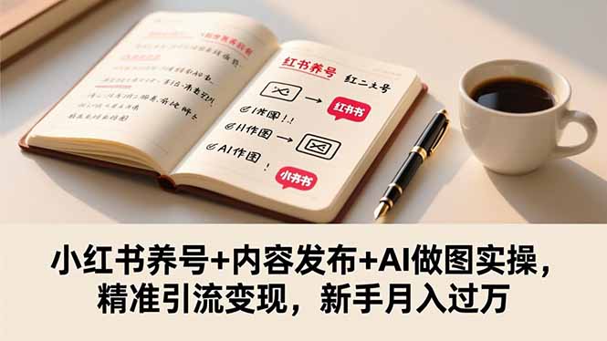 （16498期）小红书养号+内容发布+AI做图实操，精准引流变现，新手月入过万插图