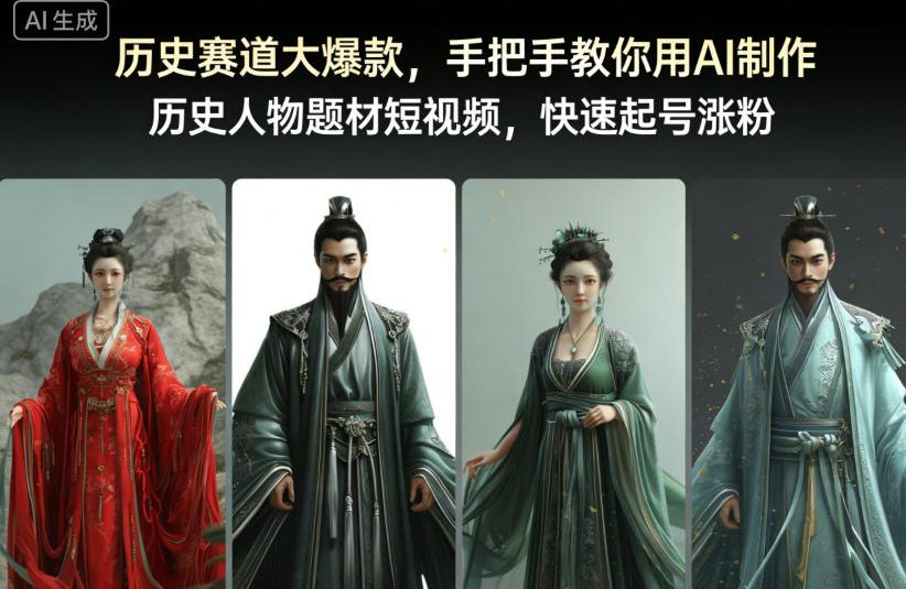 历史赛道大爆款，手把手教你用AI制作历史人物题材短视频，快速起号涨粉插图