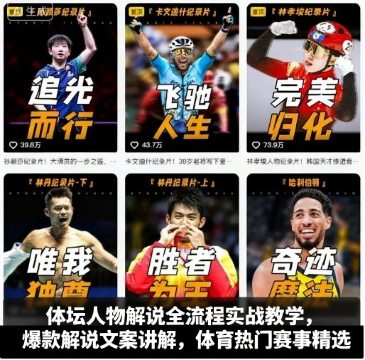 体坛人物解说全流程实战教学，爆款解说文案讲解，体育热门赛事精选插图