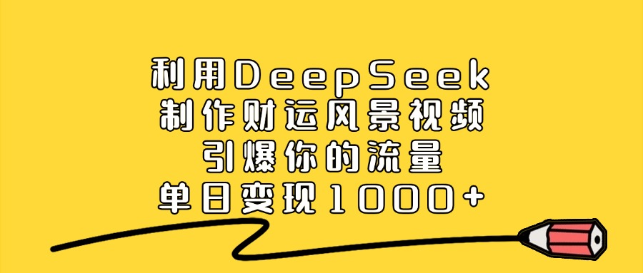 利用DeepSeek制作，财运风景视频，引爆你的流量，单日变现1000+插图