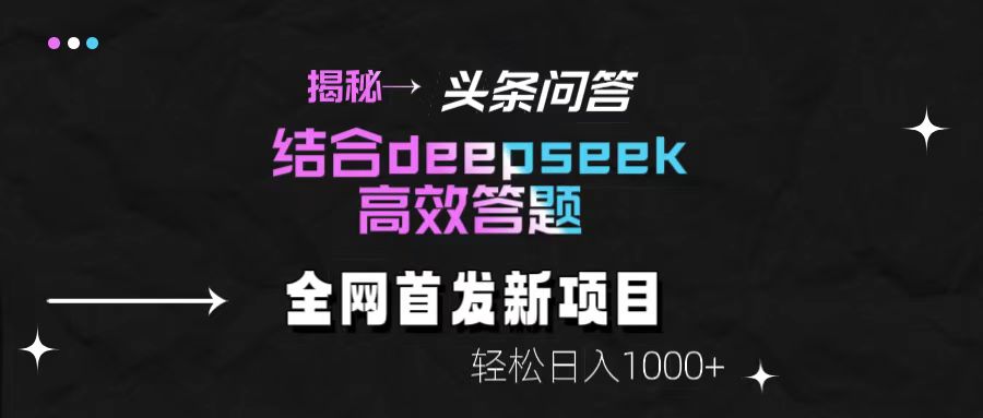 头条问答新玩法!结合deepseek高效答题,轻松日入1000+【揭秘】插图 头条问答新玩法!结合deepseek高效答题,轻松日入1000+【揭秘】插图