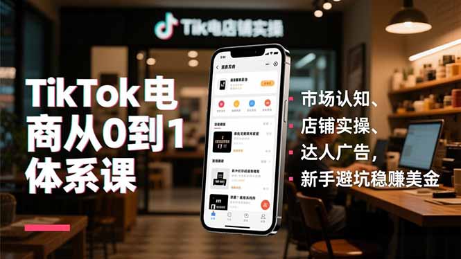 (16818期)TikTok电商从0到1体系课,市场认知、店铺实操、达人广告,新手避坑稳赚美金插图 (16818期)TikTok电商从0到1体系课,市场认知、店铺实操、达人广告,新手避坑稳赚美金插图