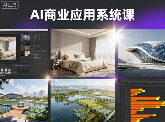 AI商业应用系统课，室内-软装-建筑-景观，智能设计+效果图+动画画实战插图