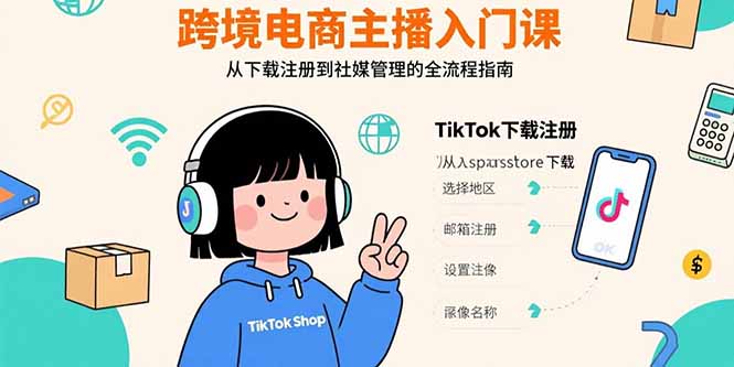 (15708期)跨境电商主播入门课,TikTok下载注册,支付工具配置,社媒账号管理全流程插图 (15708期)跨境电商主播入门课,TikTok下载注册,支付工具配置,社媒账号管理全流程插图