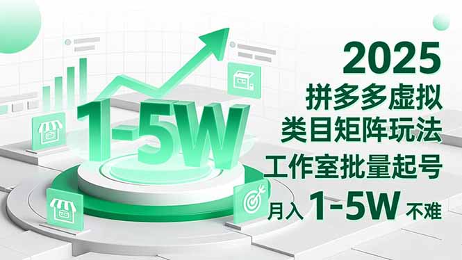 (16548期)2025 拼多多虚拟类目矩阵玩法,工作室批量起号,月入 1-5W 不难插图 (16548期)2025 拼多多虚拟类目矩阵玩法,工作室批量起号,月入 1-5W 不难插图